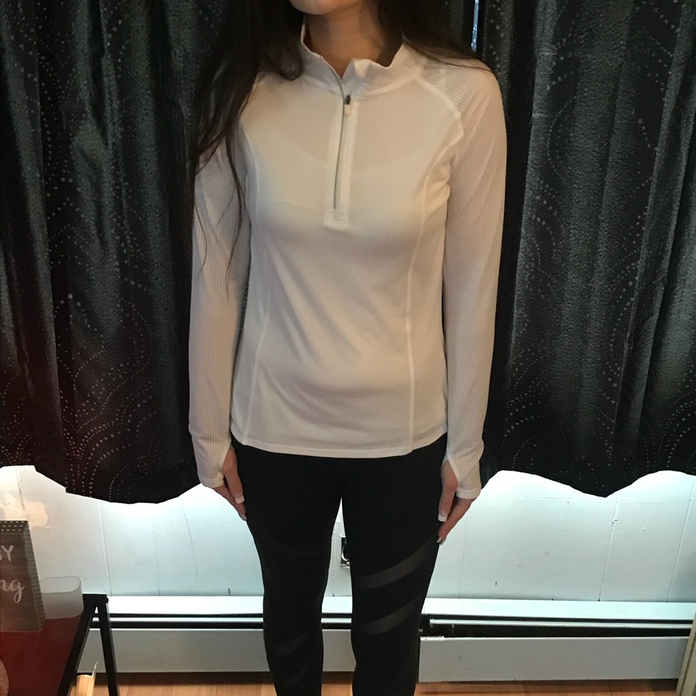 White long sleeve zip up